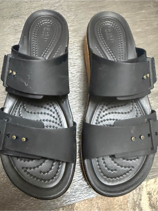 CROCS Shoes - CROCS Women's Black Dual-Strap Slide Sandals